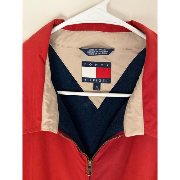 Vintage 90s Tommy Hilfiger Men's Crest Harrington-Style Jacket XL Full Zip - Picture 3 of 5